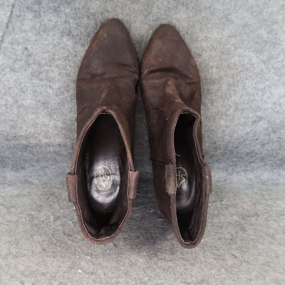 Ash Shoes Womens 40 Bootie Classic Leather Block Heel Pull On Jalouse Distressed - Picture 6 of 14